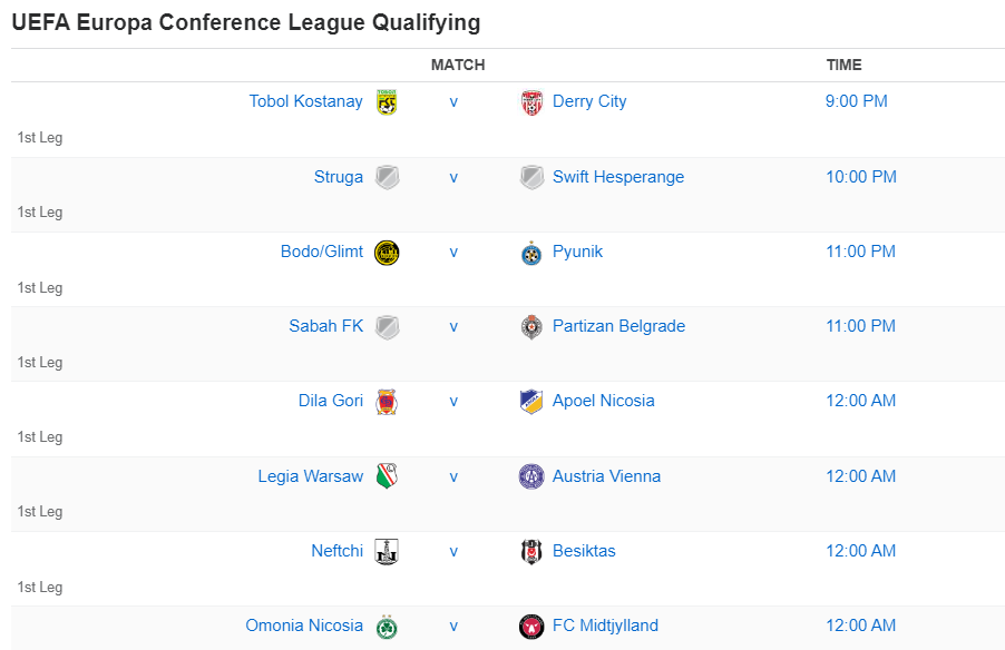 UEFA Europa Conference League Qualifying